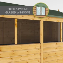 Mercia 8x6 Ft Reverse Apex Tongue & Groove Wooden 4 Windows Shed With Floor -Outdoor Garden mercia 8x6 ft reverse apex tongue groove wooden 4 windows shed with floor5029442006505 06c