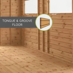 Mercia 8x6 Ft Reverse Apex Tongue & Groove Wooden 4 Windows Shed With Floor -Outdoor Garden mercia 8x6 ft reverse apex tongue groove wooden 4 windows shed with floor5029442006505 08c