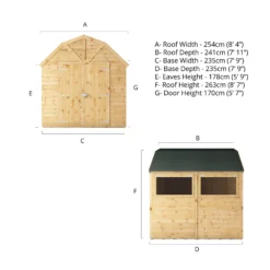 Mercia 8x8 Ft Barn Shiplap Wooden 2 Door Shed With Floor -Outdoor Garden mercia 8x8 ft barn shiplap wooden 2 door shed with floor5029442009261 01t
