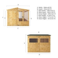 Mercia 8x8 Pent Greenhouse Combi Shed - Assembly Required 17 Mercia 8x8 Pent Greenhouse Combi Shed - Assembly Required -Outdoor Garden mercia 8x8 pent greenhouse combi shed assembly required5029442075655 01t