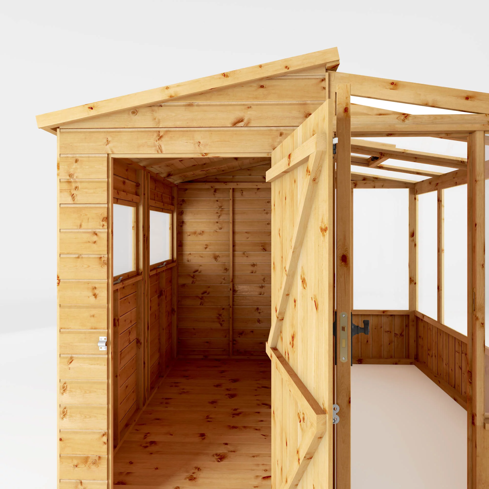 Mercia 8x8 Pent Greenhouse Combi Shed - Assembly Required 6 Mercia 8x8 Pent Greenhouse Combi Shed - Assembly Required - Image 4