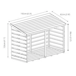 Mercia Double Wooden Log Store -Outdoor Garden mercia double wooden log store5029442012629 01t