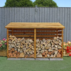 Mercia Double Wooden Log Store -Outdoor Garden mercia double wooden log store5029442012629 02c
