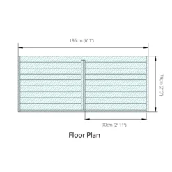 Mercia Double Wooden Log Store -Outdoor Garden mercia double wooden log store5029442012629 02t