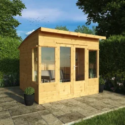 Mercia Helios 8x8 Ft Curved Shiplap Wooden Summer House With Double Door -Outdoor Garden mercia helios 8x8 ft curved shiplap wooden summer house with double door5029442073859 01i