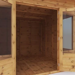 Mercia Helios 8x8 Ft Curved Shiplap Wooden Summer House With Double Door -Outdoor Garden mercia helios 8x8 ft curved shiplap wooden summer house with double door5029442073859 06c