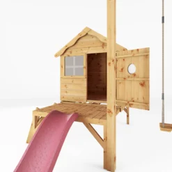 Mercia Snug Wooden Swing Set & Slide -Outdoor Garden mercia snug wooden swing set slide5029442008264 02i