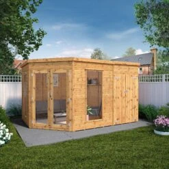Mercia Summer House 12x8 Ft Pent Shiplap Solid Wood Summer House With Double Door -Outdoor Garden mercia summer house 12x8 ft pent shiplap solid wood summer house with double door5029442002569 01i bq