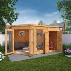 Mercia Summer House 12x8 Ft Pent Shiplap Solid Wood Summer House With Double Door -Outdoor Garden mercia summer house 12x8 ft pent shiplap solid wood summer house with double door5029442002569 02i bq