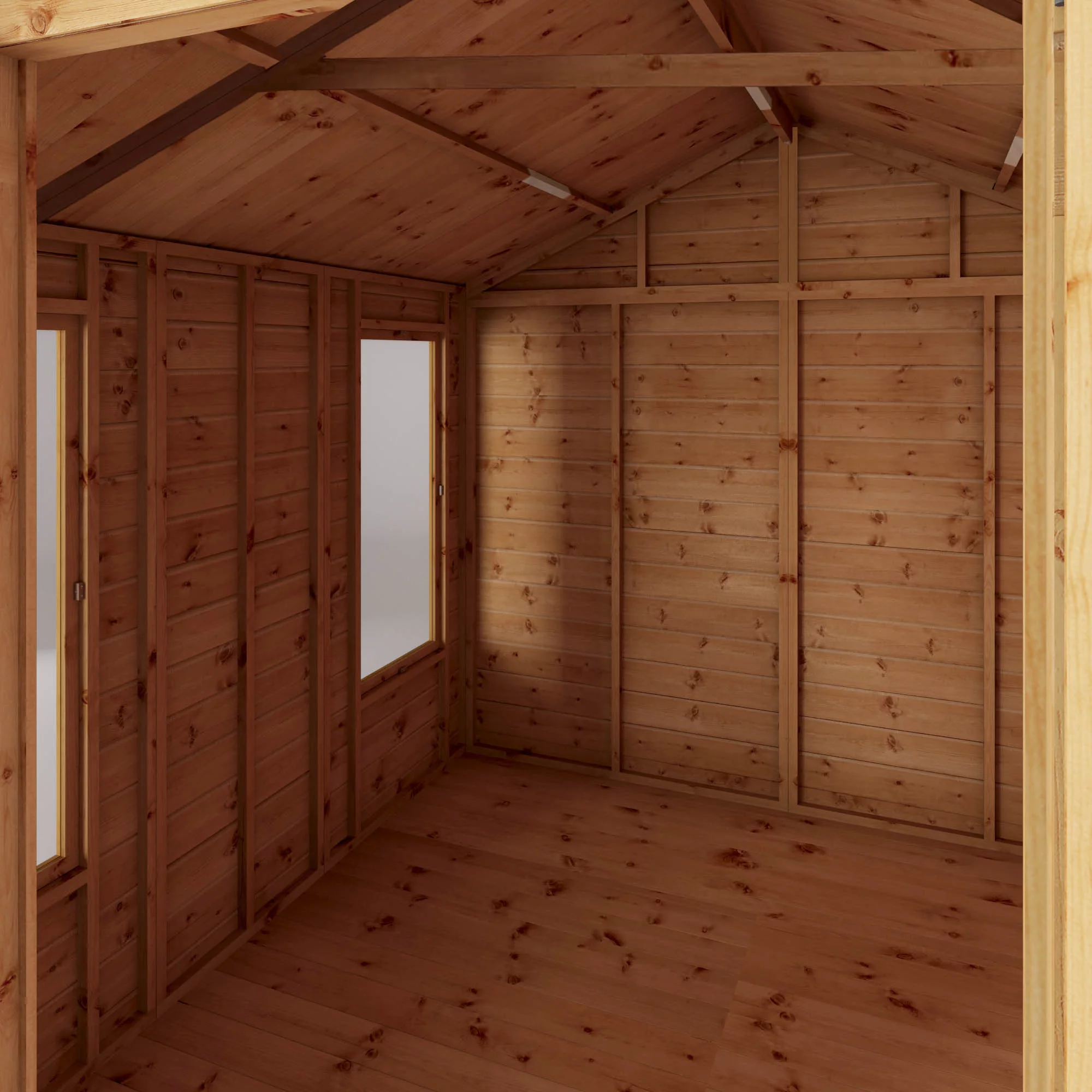 Mercia Sussex 8x8 Ft Apex Shiplap Wooden Summer House With Double Door 6 Mercia Sussex 8x8 Ft Apex Shiplap Wooden Summer House With Double Door - Image 4