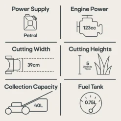 Mountfield SP164 123cc Petrol Lawnmower -Outdoor Garden mountfield sp164 123cc petrol lawnmower8008984817982 01t EN bq