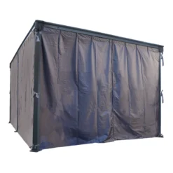 Palram 4/5K Grey Polyester (PES) Gazebo Curtain, Pack Of 4 (L)2170mm (W)4650mm -Outdoor Garden palram 4 5k grey polyester pes gazebo curtain pack of 4 l 2170mm w 4650mm7290108137255 02c