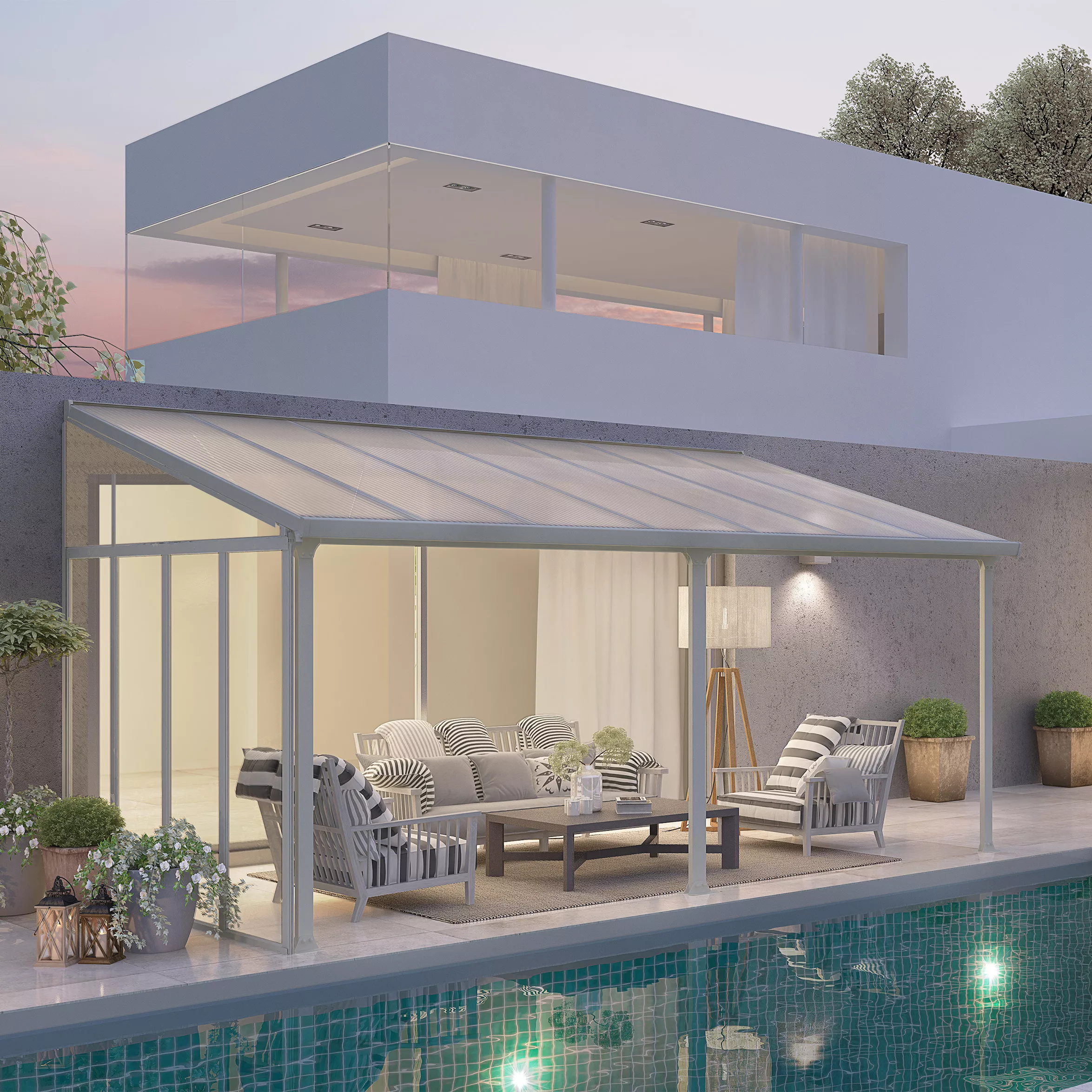 Palram - Canopia 3 Series White Patio Cover Side Wall 4 Palram - Canopia 3 Series White Patio Cover Side Wall - Image 2