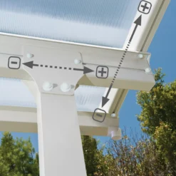 Palram - Canopia Feria White Non-retractable Awning, (L)6.06m (H)3.05m (W)3.85m -Outdoor Garden palram canopia feria white non retractable awning l 6 06m h 3 05m w 3 85m7290103122713 02i bq