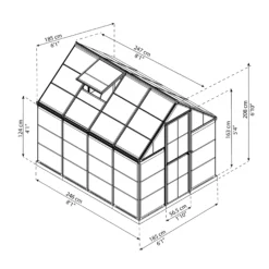 Palram - Canopia Harmony Grey 6X8 Greenhouse -Outdoor Garden palram canopia harmony grey 6x8 greenhouse7290108137682 01t BQ