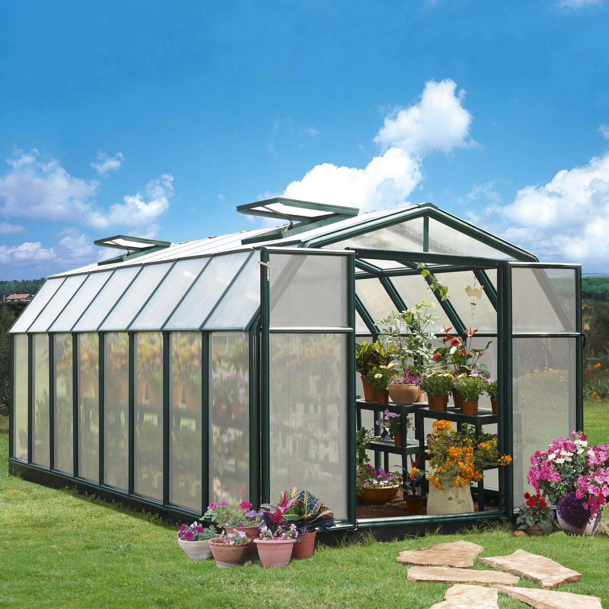 Palram - Canopia Hobby Gardner Green 8x16 Greenhouse 3 Palram - Canopia Hobby Gardner Green 8x16 Greenhouse