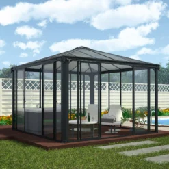 Palram - Canopia Ledro Grey Rectangular Gazebo, (W)3.6m (D)3.6m - Assembly Required 21 Palram - Canopia Ledro Grey Rectangular Gazebo, (W)3.6m (D)3.6m - Assembly Required -Outdoor Garden palram canopia ledro grey rectangular gazebo w 3 6m d 3 6m assembly required7290108136531 01i bq