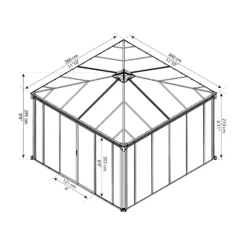 Palram - Canopia Ledro Grey Rectangular Gazebo, (W)3.6m (D)3.6m - Assembly Required 15 Palram - Canopia Ledro Grey Rectangular Gazebo, (W)3.6m (D)3.6m - Assembly Required -Outdoor Garden palram canopia ledro grey rectangular gazebo w 3 6m d 3 6m assembly required7290108136531 01t bq