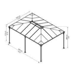 Palram - Canopia Martinique Grey Rectangular Gazebo, (W)4.93m (D)3.59m - Assembly Required 22 Palram - Canopia Martinique Grey Rectangular Gazebo, (W)4.93m (D)3.59m - Assembly Required -Outdoor Garden palram canopia martinique grey rectangular gazebo w 4 93m d 3 59m assembly required7290108136234 01t bq