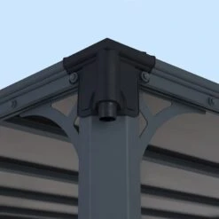 Palram - Canopia Milano Grey Rectangular Gazebo, (W)4.26m (D)3.09m - Assembly Required -Outdoor Garden palram canopia milano grey rectangular gazebo w 4 26m d 3 09m assembly required7290108136241 07i bq