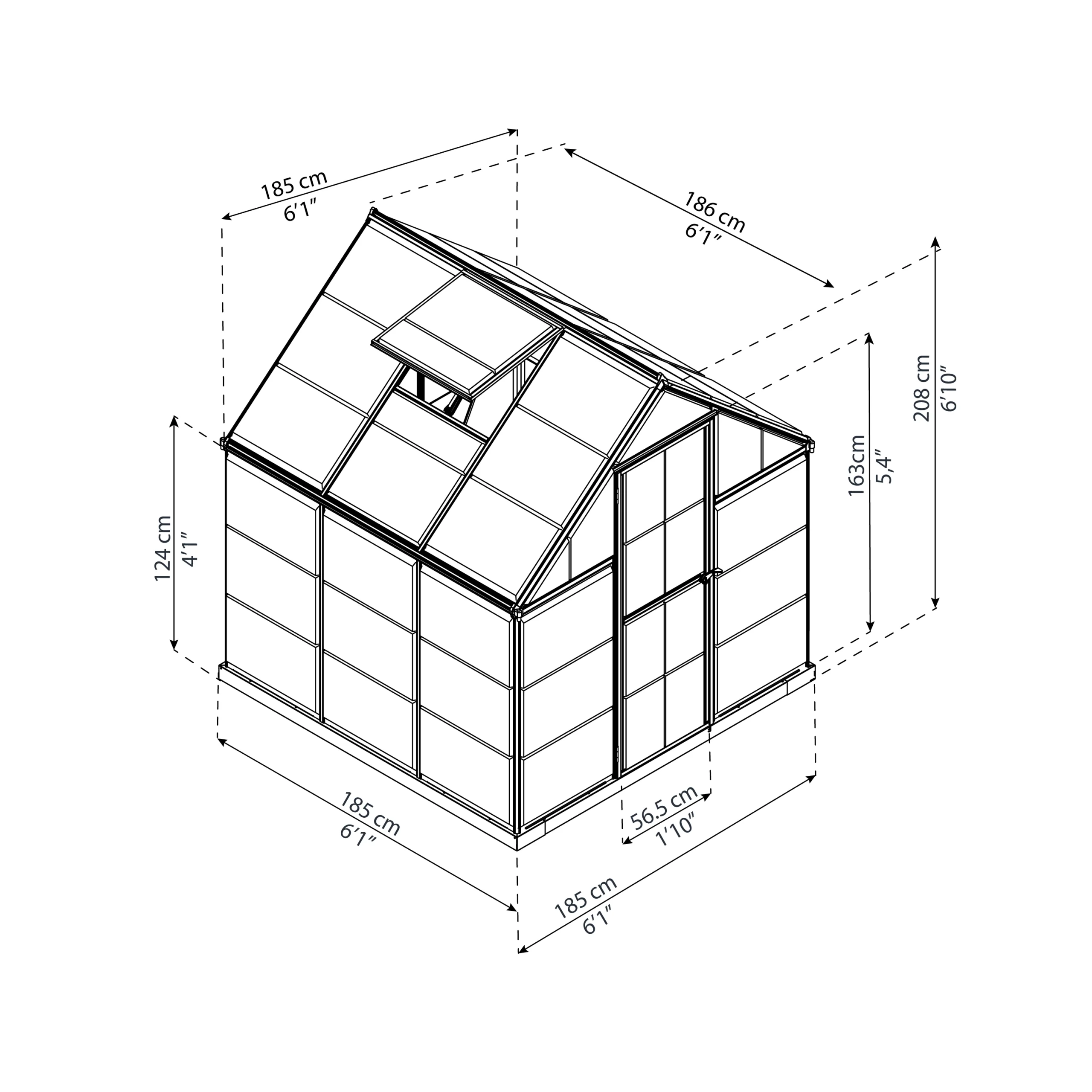 Palram - Canopia Mythos Green 6X6 Greenhouse 8 Palram - Canopia Mythos Green 6X6 Greenhouse - Image 6