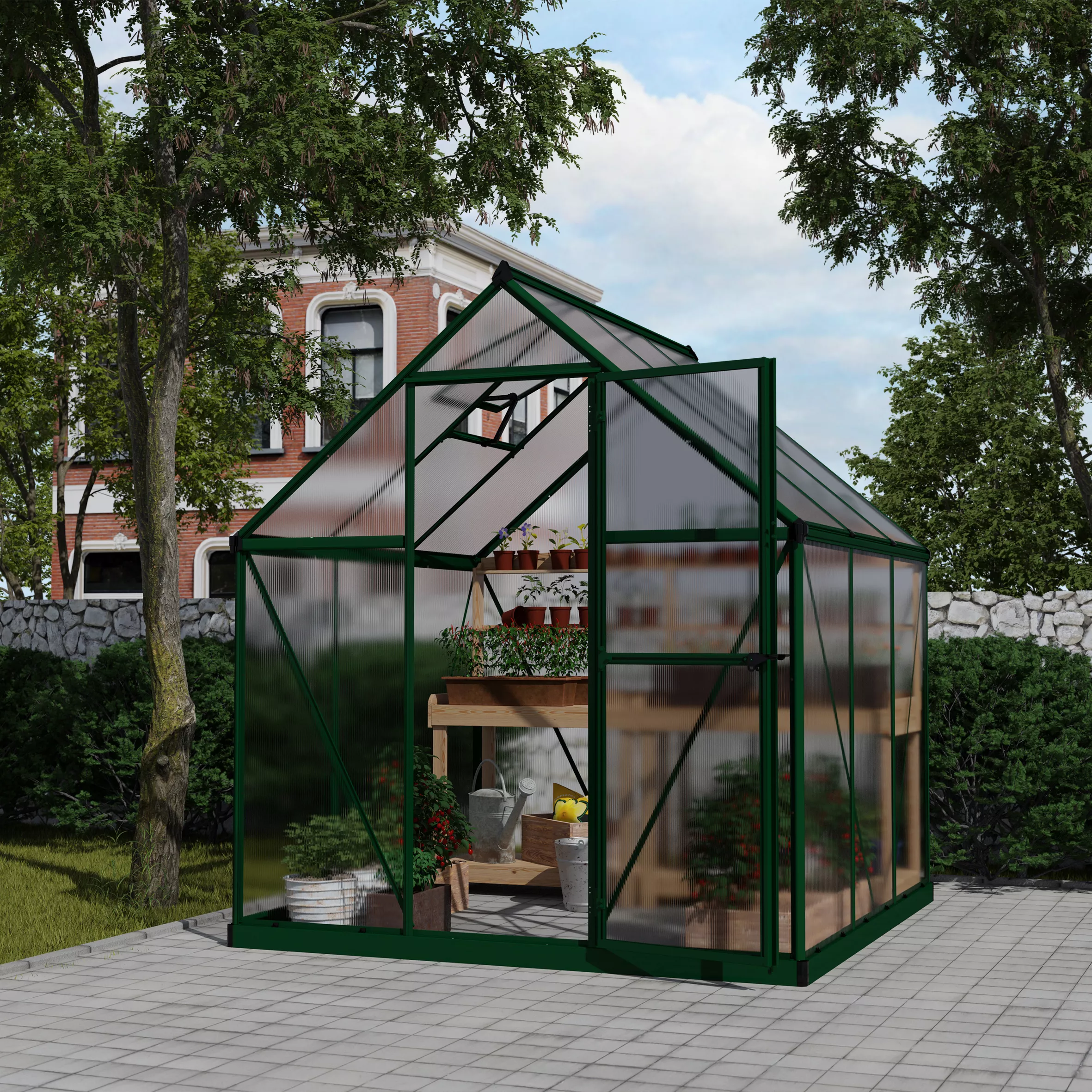 Palram - Canopia Mythos Green 6X6 Greenhouse 7 Palram - Canopia Mythos Green 6X6 Greenhouse - Image 5