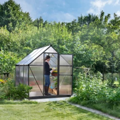 Palram - Canopia Mythos Grey 6X6 Greenhouse -Outdoor Garden palram canopia mythos grey 6x6 greenhouse7290108601039 02i BQ