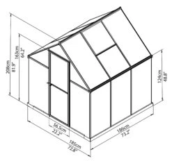 Palram - Canopia Mythos Silver 6x6 Greenhouse 10 Palram - Canopia Mythos Silver 6x6 Greenhouse -Outdoor Garden palram canopia mythos silver 6x6 greenhouse7290103110918 01t bq