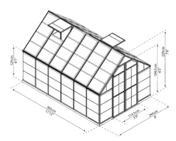 Palram - Canopia Octave Silver Greenhouse -Outdoor Garden palram canopia octave silver greenhouse7290103111472 01t