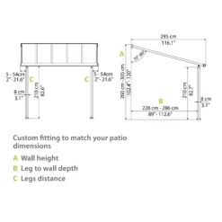 Palram - Canopia Olympia White Non-retractable Awning, (L)5.46m (H)3.05m (W)2.95m -Outdoor Garden palram canopia olympia white non retractable awning l 5 46m h 3 05m w 2 95m7290108134018 02t bq