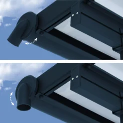 Palram - Canopia Sierra Grey Non-retractable Awning, (L)4.48m (H)3m (W)2.28m -Outdoor Garden palram canopia sierra grey non retractable awning l 4 48m h 3m w 2 28m7290108138535 03i bq