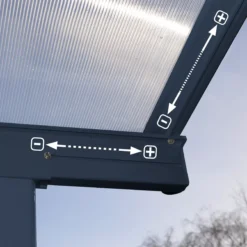 Palram - Canopia Sierra Grey Non-retractable Awning, (L)4.48m (H)3m (W)2.28m -Outdoor Garden palram canopia sierra grey non retractable awning l 4 48m h 3m w 2 28m7290108138535 04i bq