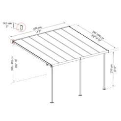 Palram - Canopia Sierra White Non-retractable Awning, (L)4.34m (H)3.05m (W)2.99m -Outdoor Garden palram canopia sierra white non retractable awning l 4 34m h 3 05m w 2 99m7290108130287 01t bq