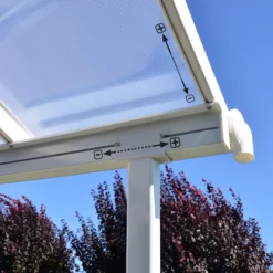 Palram - Canopia Sierra White Non-retractable Awning, (L)7.39m (H)3.05m (W)2.95m -Outdoor Garden palram canopia sierra white non retractable awning l 7 39m h 3 05m w 2 95m7290108130553 05i bq