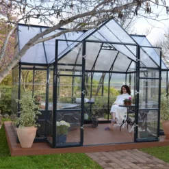 Palram - Canopia Victory Dark Grey 12x10 Greenhouse -Outdoor Garden palram canopia victory dark grey 12x10 greenhouse7290103121914 03i bq