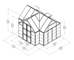 Palram - Canopia Victory Dark Grey 12x10 Greenhouse -Outdoor Garden palram canopia victory dark grey 12x10 greenhouse7290103121914 03t