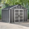 Palram - Canopia Yukon With Floor 11x9 Apex Dark Grey Plastic Shed With Floor -Outdoor Garden palram canopia yukon with floor 11x9 apex dark grey plastic shed with floor7290108137309 01i BQ