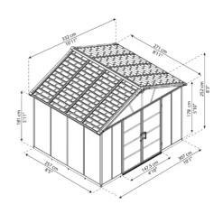 Palram - Canopia Yukon With Floor 11x9 Apex Dark Grey Plastic Shed With Floor -Outdoor Garden palram canopia yukon with floor 11x9 apex dark grey plastic shed with floor7290108137309 01t BQ