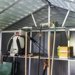 Palram - Canopia Yukon With Floor 11x9 Apex Dark Grey Plastic Shed With Floor -Outdoor Garden palram canopia yukon with floor 11x9 apex dark grey plastic shed with floor7290108137309 03i BQ