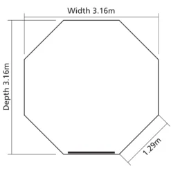 Rowlinson Octagonal Gazebo, (W)3.57m (D)3.57m - Assembly Service Included -Outdoor Garden rowlinson octagonal gazebo w 3 57m d 3 57m assembly service included5013856996361 03t BQ