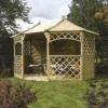 Rowlinson Sandringham Natural Octagonal Gazebo, (W)3.94m (D)3m - Assembly Required -Outdoor Garden rowlinson sandringham natural octagonal gazebo w 3 94m d 3m assembly required5013856013389 01i