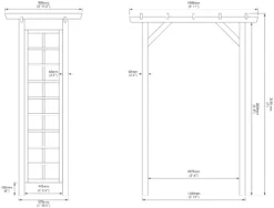 Rowlinson Square Top Softwood Arch -Outdoor Garden rowlinson square top softwood arch5013856000846 02t BQ