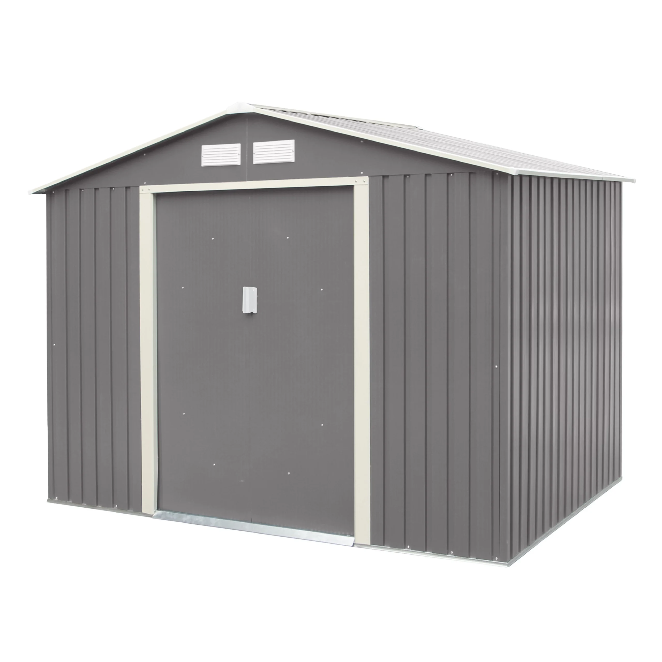 Rowlinson Trentvale 8x6 Apex Light Grey Metal Shed 3 Rowlinson Trentvale 8x6 Apex Light Grey Metal Shed