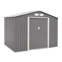 Rowlinson Trentvale 8x6 Apex Light Grey Metal Shed 16 Rowlinson Trentvale 8x6 Apex Light Grey Metal Shed -Outdoor Garden rowlinson trentvale 8x6 apex light grey metal shed5013856206217 03c bq