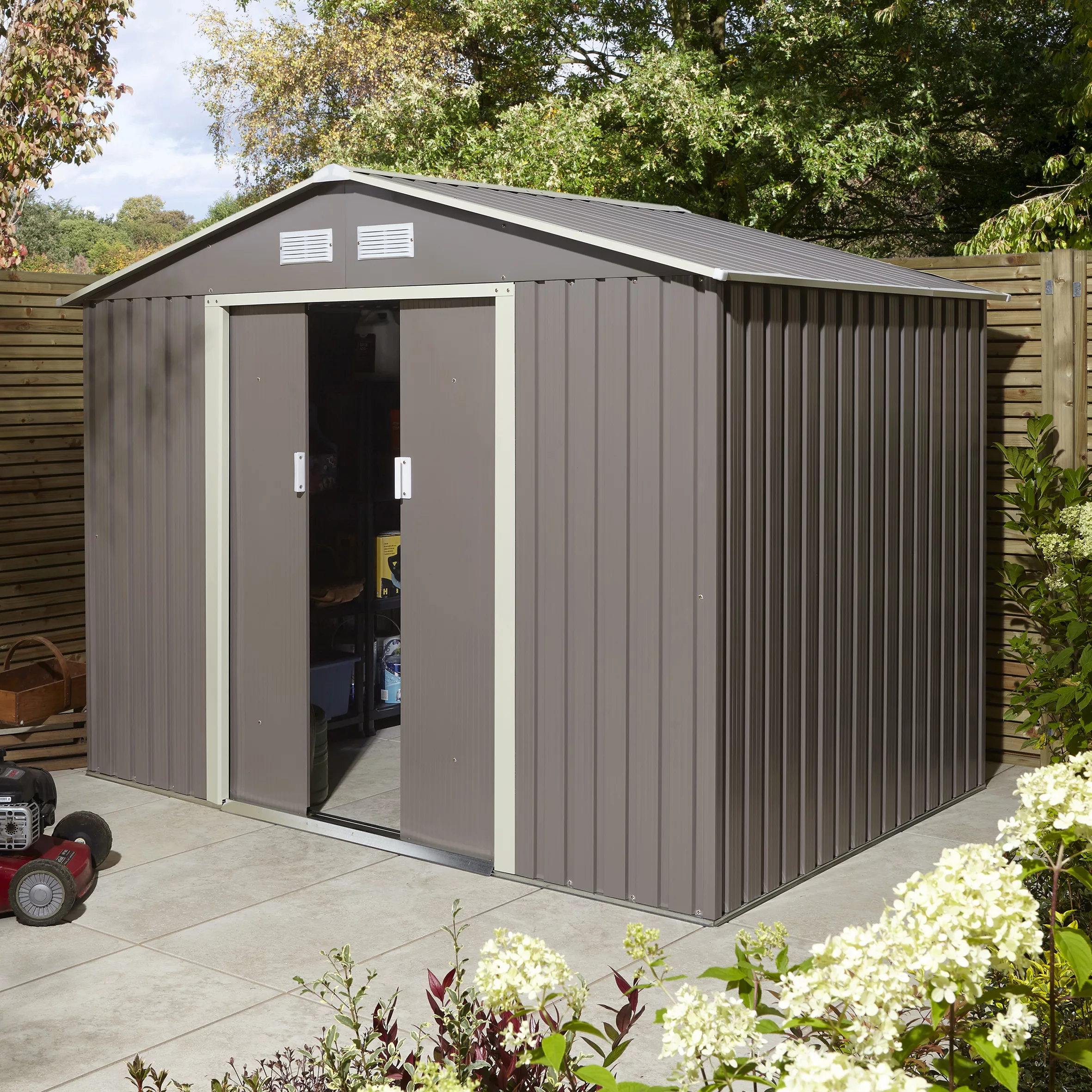 Rowlinson Trentvale 8x6 Apex Light Grey Metal Shed 12 Rowlinson Trentvale 8x6 Apex Light Grey Metal Shed - Image 10