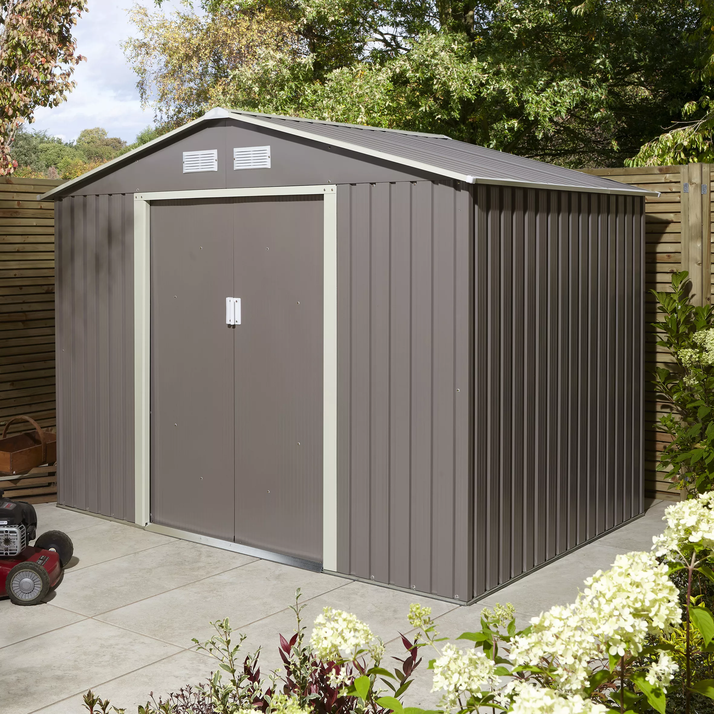 Rowlinson Trentvale 8x6 Apex Light Grey Metal Shed 13 Rowlinson Trentvale 8x6 Apex Light Grey Metal Shed - Image 11