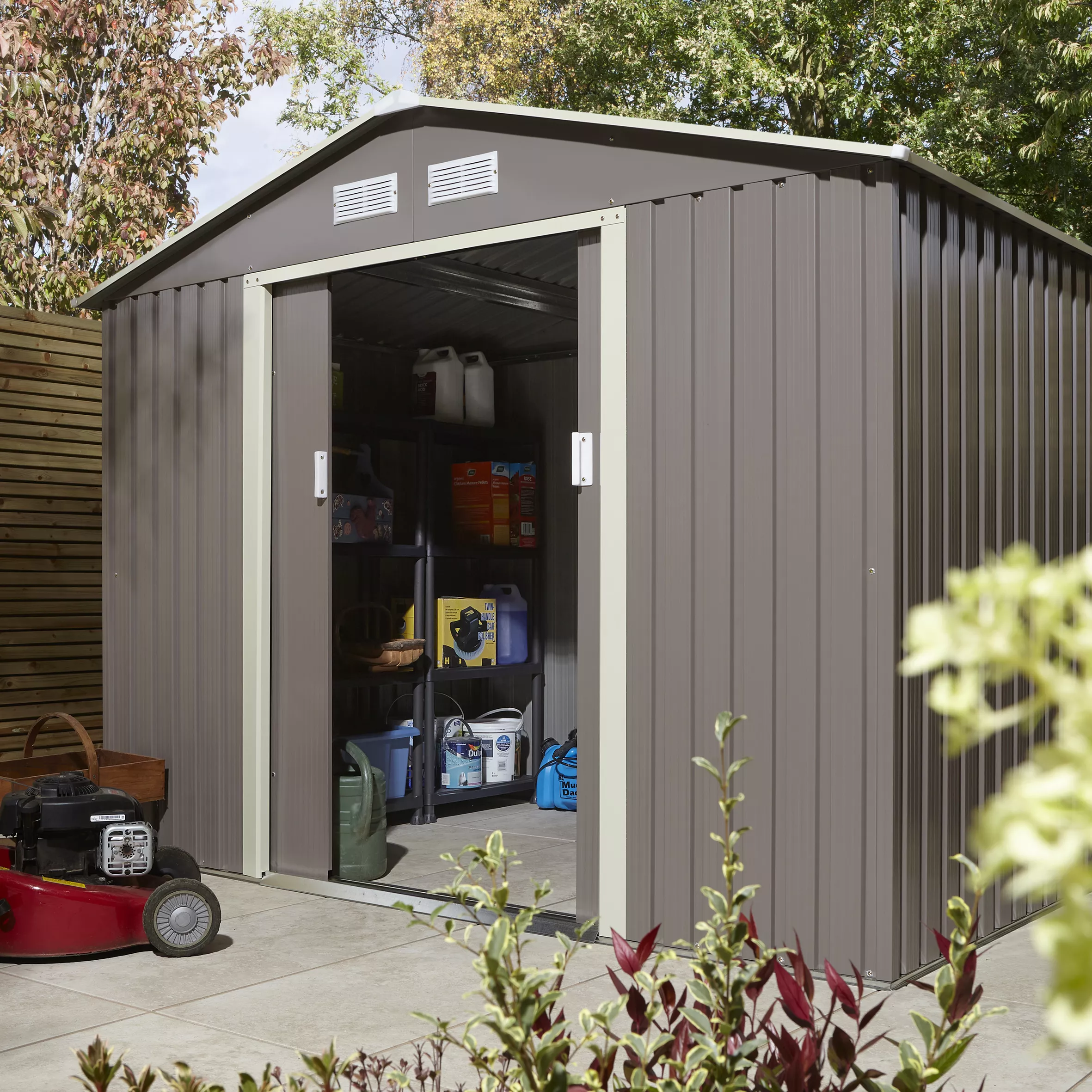 Rowlinson Trentvale 8x6 Apex Light Grey Metal Shed 14 Rowlinson Trentvale 8x6 Apex Light Grey Metal Shed - Image 12