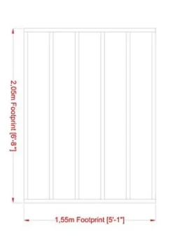 Shire 2X1.5 Timber Shed Base (L) 155cm X (W) 205cm -Outdoor Garden shire 2x1 5 timber shed base l 155cm x w 205cm5397007009255 01t BQ