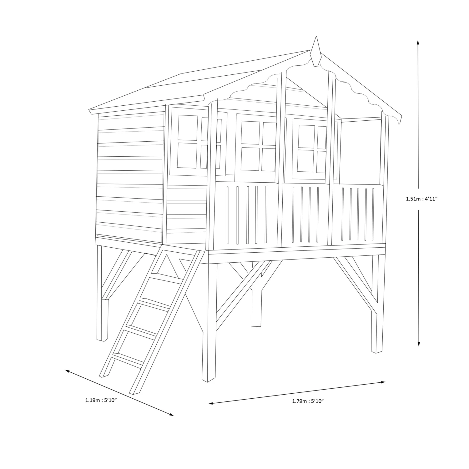 Shire 6x6 Stork Whitewood Pine Playhouse Assembly Service Included 8 Shire 6x6 Stork Whitewood Pine Playhouse Assembly Service Included - Image 6