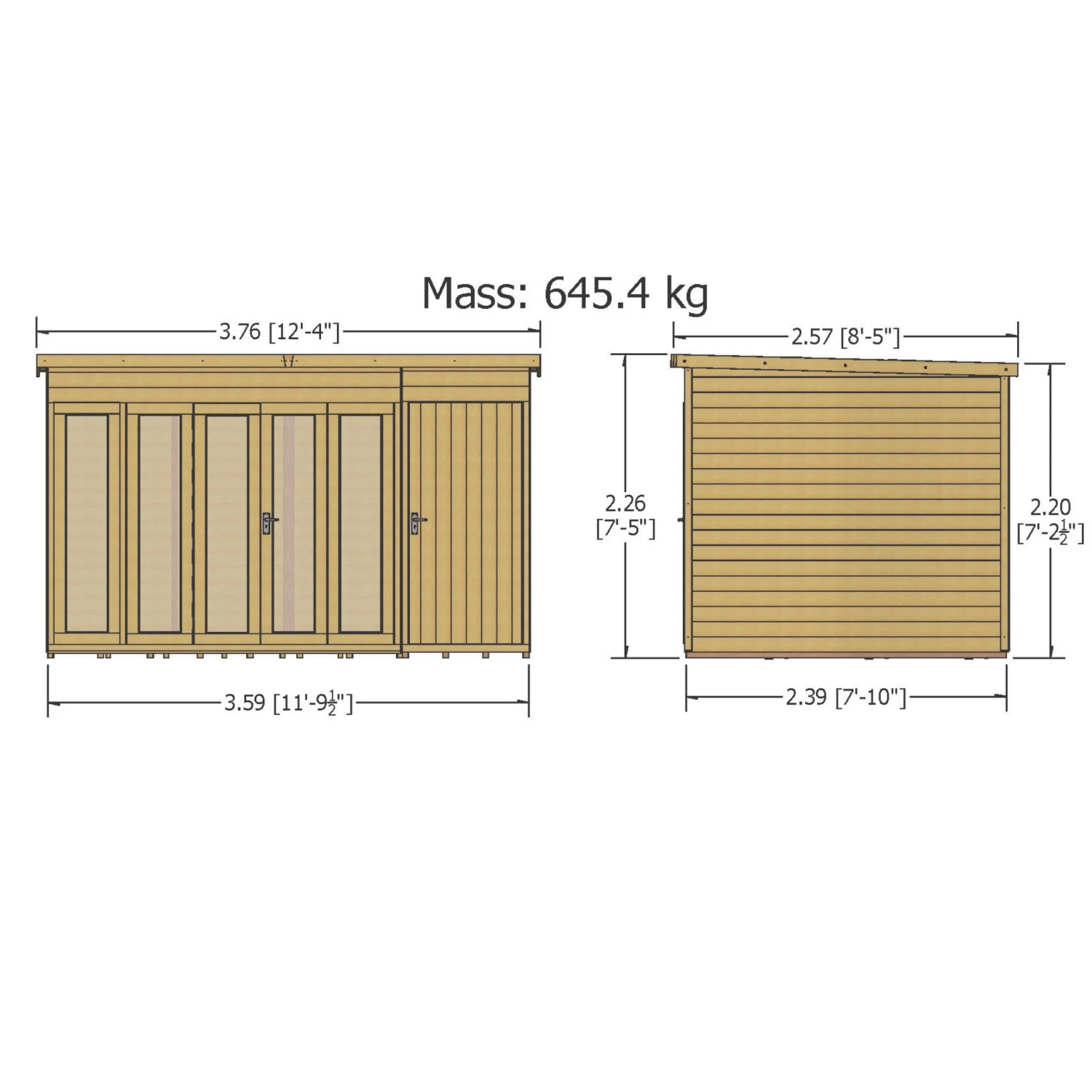 Shire Aster 12x8 Pent Shiplap Wooden Summer House - Assembly Service Included 4 Shire Aster 12x8 Pent Shiplap Wooden Summer House - Assembly Service Included - Image 2